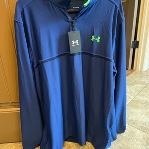 Under Armour Blue Pullover with Green Logo